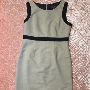 Evan Picone Grey Sheath Dress with Black Accents